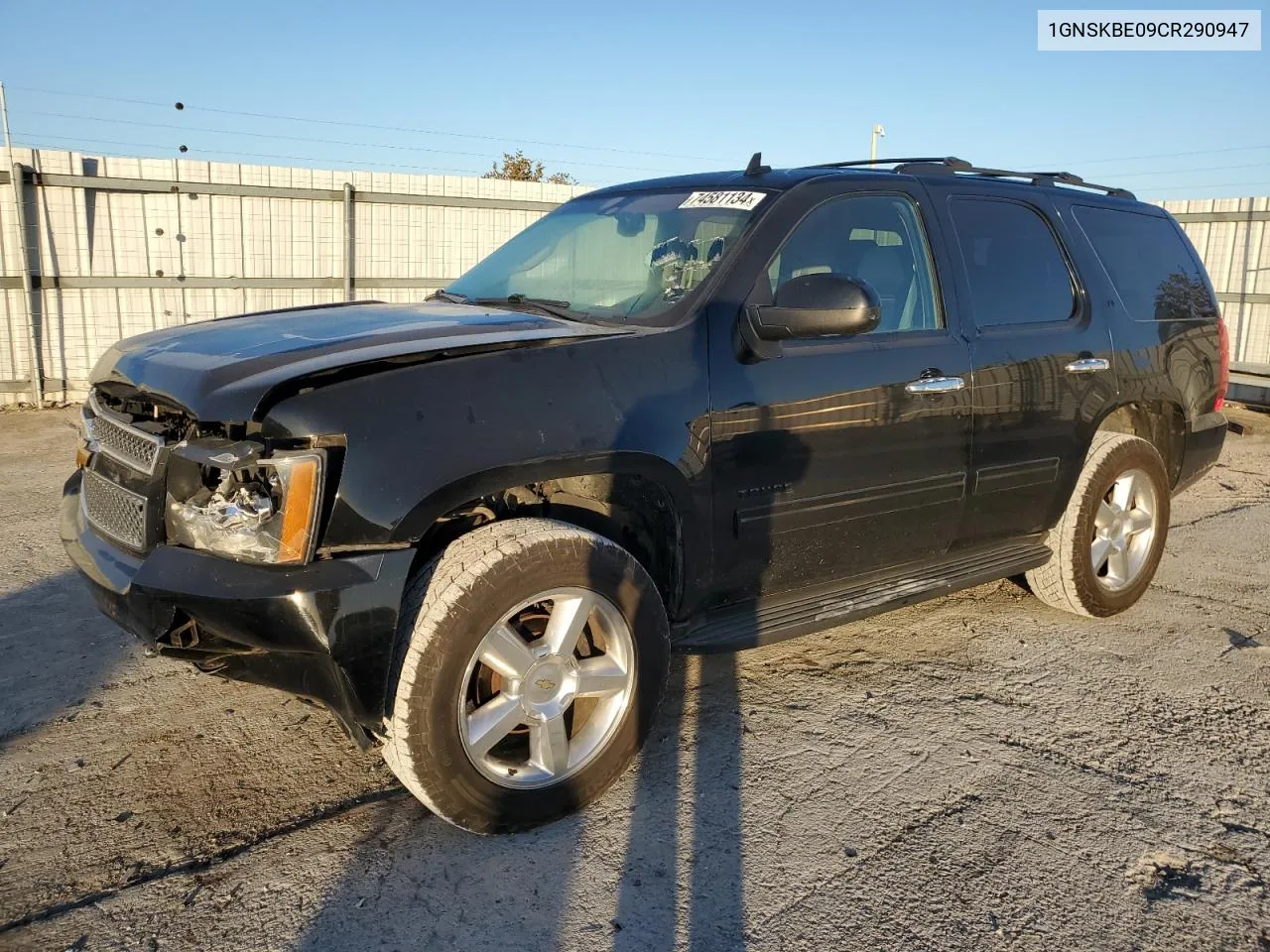 2012 Chevrolet Tahoe K1500 Lt VIN: 1GNSKBE09CR290947 Lot: 74581134