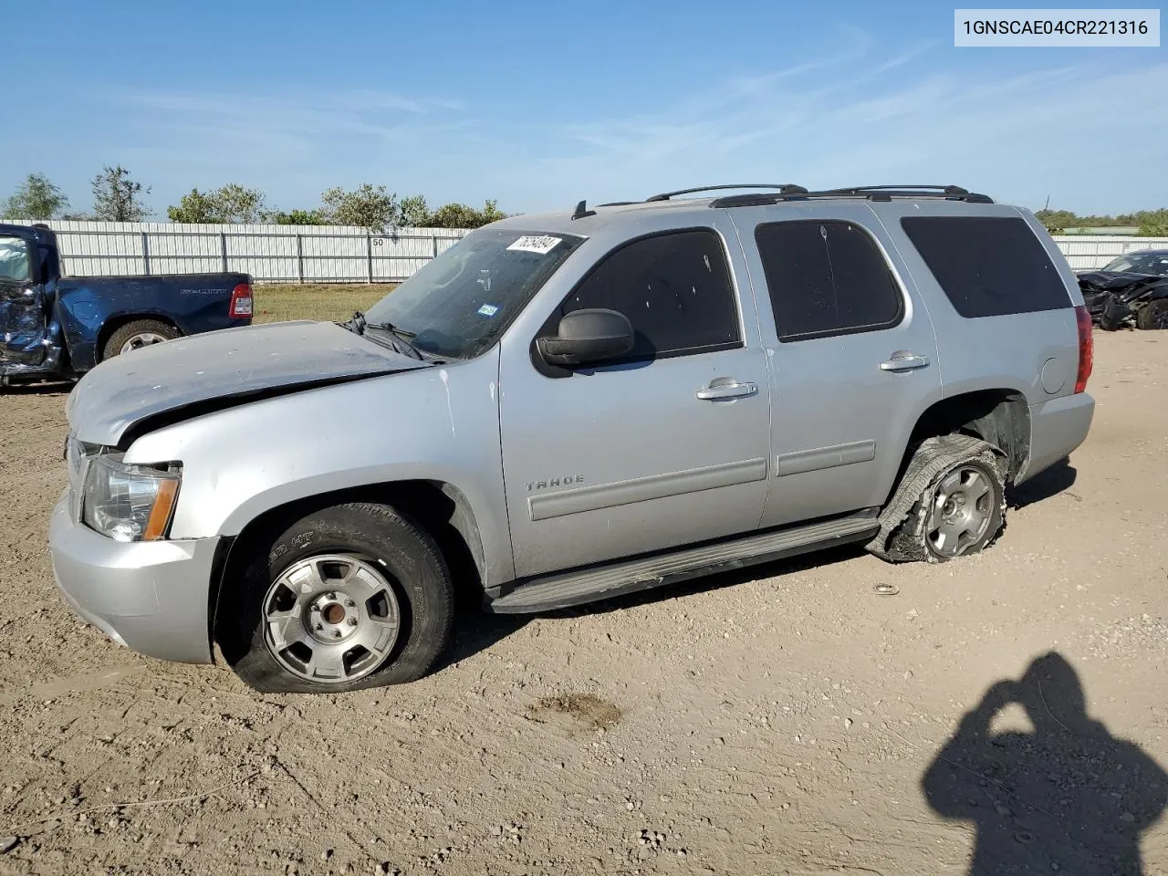 2012 Chevrolet Tahoe C1500 Ls VIN: 1GNSCAE04CR221316 Lot: 76254894