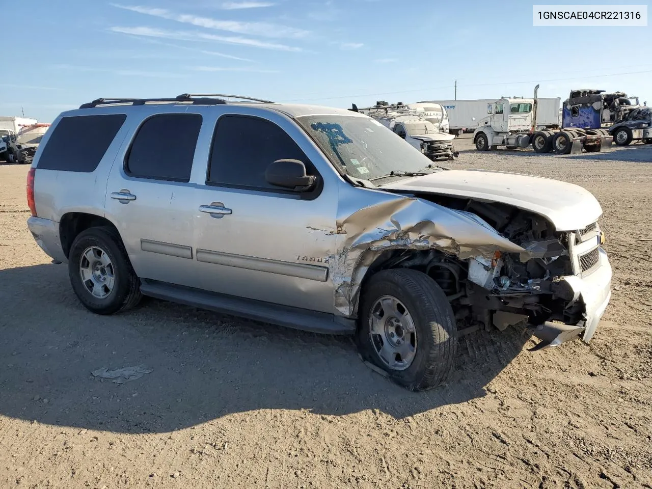 2012 Chevrolet Tahoe C1500 Ls VIN: 1GNSCAE04CR221316 Lot: 76254894