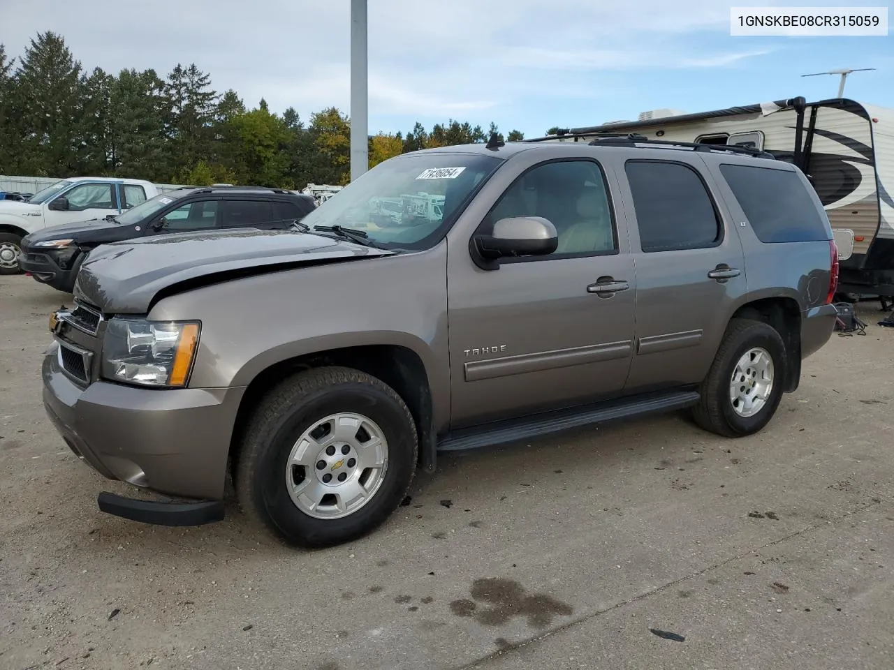 2012 Chevrolet Tahoe K1500 Lt VIN: 1GNSKBE08CR315059 Lot: 77436054