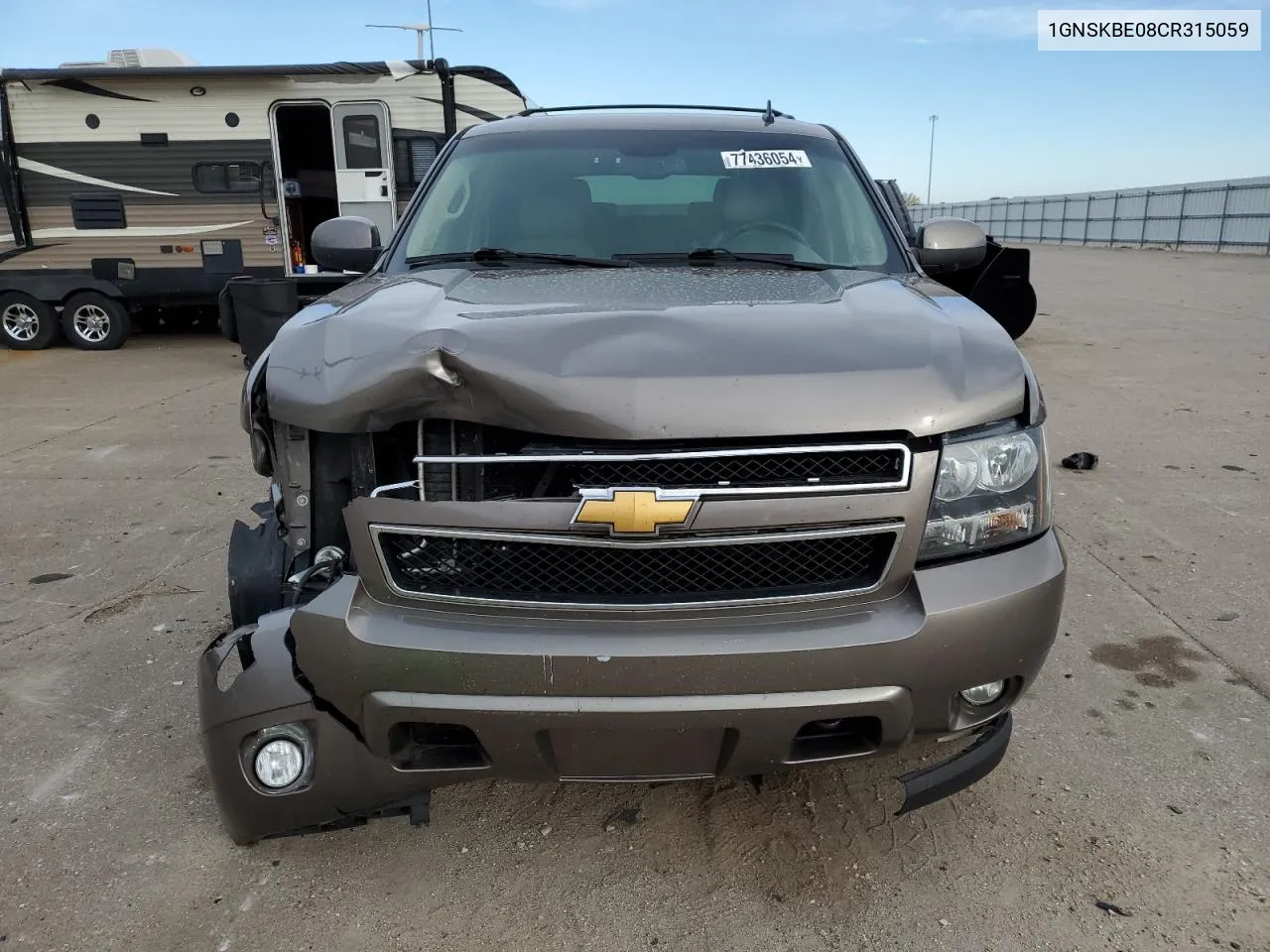 2012 Chevrolet Tahoe K1500 Lt VIN: 1GNSKBE08CR315059 Lot: 77436054