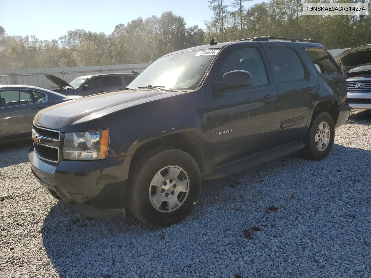 2012 Chevrolet Tahoe K1500 Ls VIN: 1GNSKAE04CR314274 Lot: 77739904