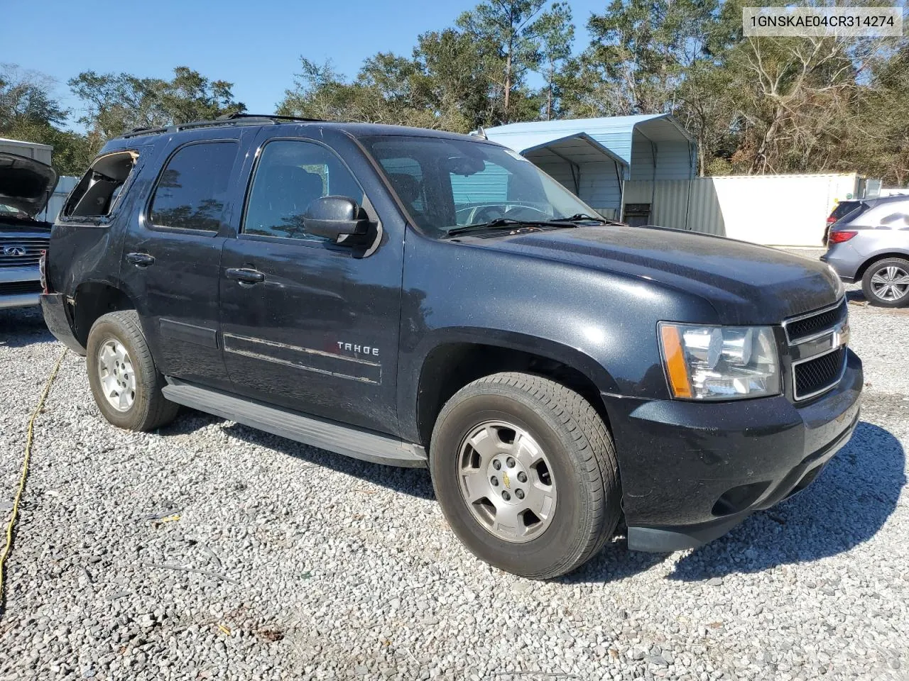 2012 Chevrolet Tahoe K1500 Ls VIN: 1GNSKAE04CR314274 Lot: 77739904