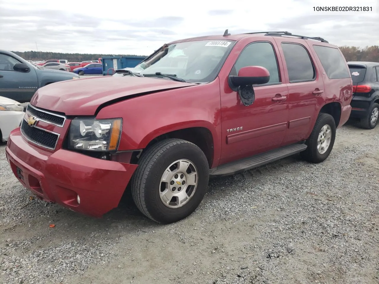 2013 Chevrolet Tahoe K1500 Lt VIN: 1GNSKBE02DR321831 Lot: 78065194