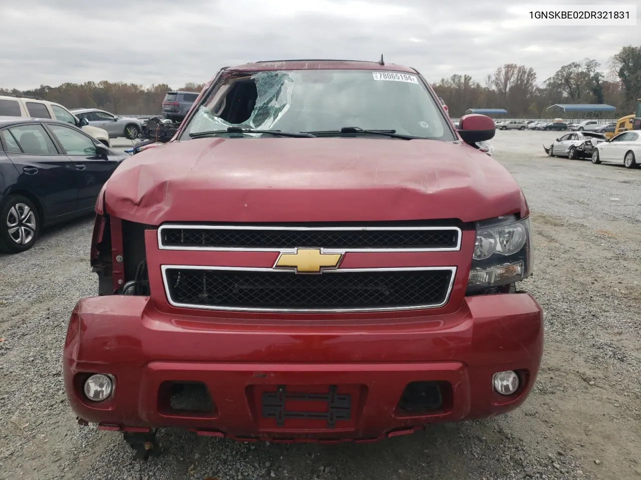 2013 Chevrolet Tahoe K1500 Lt VIN: 1GNSKBE02DR321831 Lot: 78065194