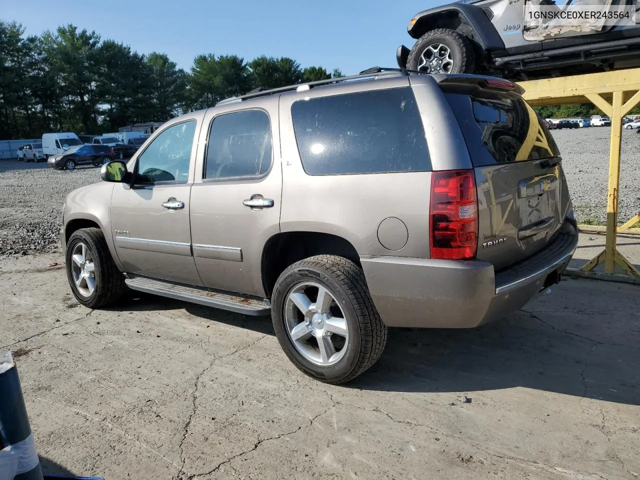 2014 Chevrolet Tahoe K1500 Ltz VIN: 1GNSKCE0XER243564 Lot: 67091144