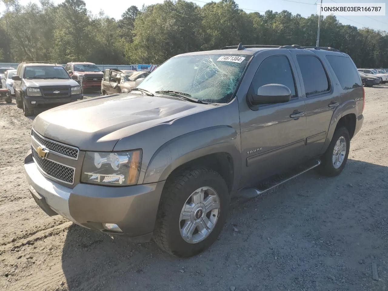 2014 Chevrolet Tahoe K1500 Lt VIN: 1GNSKBE03ER166787 Lot: 74671384