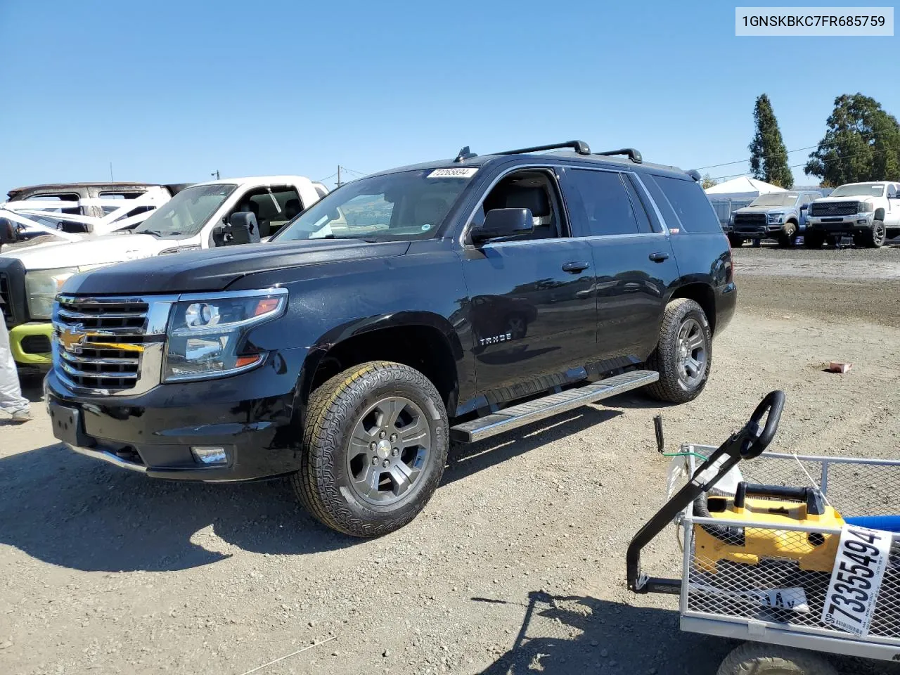 2015 Chevrolet Tahoe K1500 Lt VIN: 1GNSKBKC7FR685759 Lot: 72265894