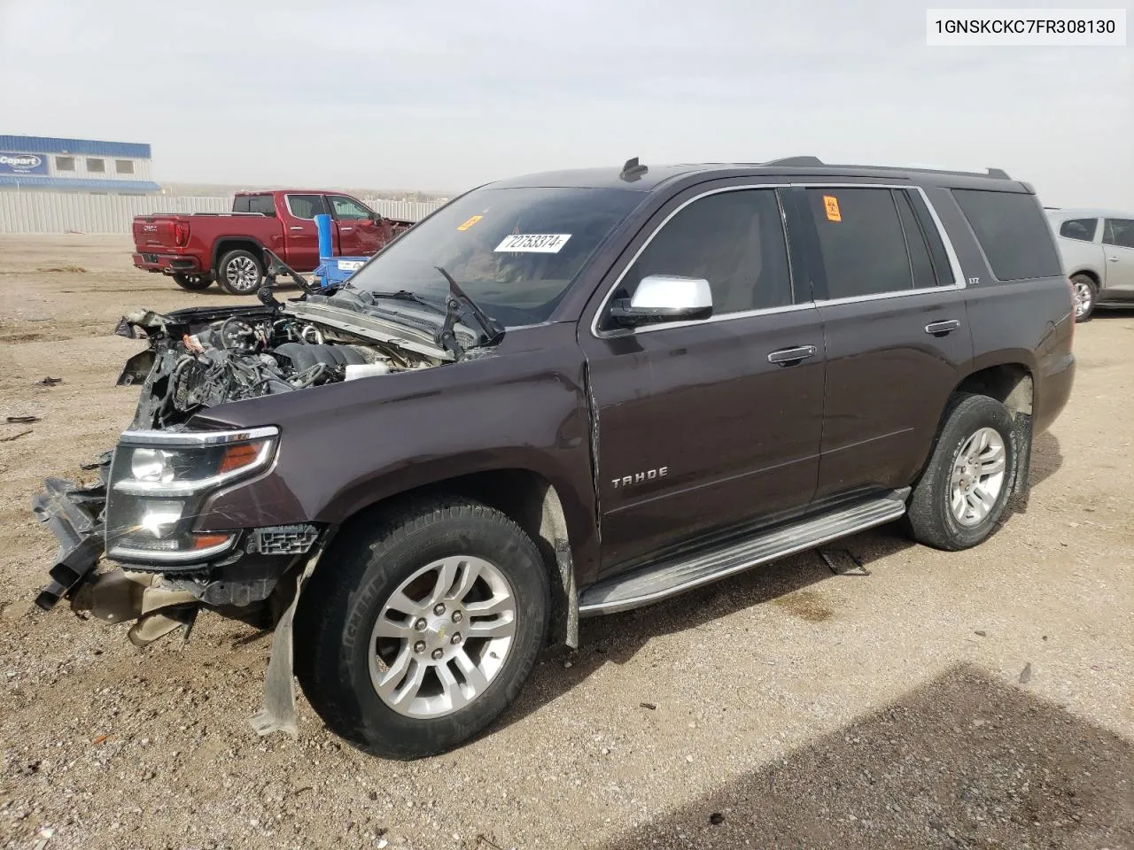 2015 Chevrolet Tahoe K1500 Ltz VIN: 1GNSKCKC7FR308130 Lot: 72753374