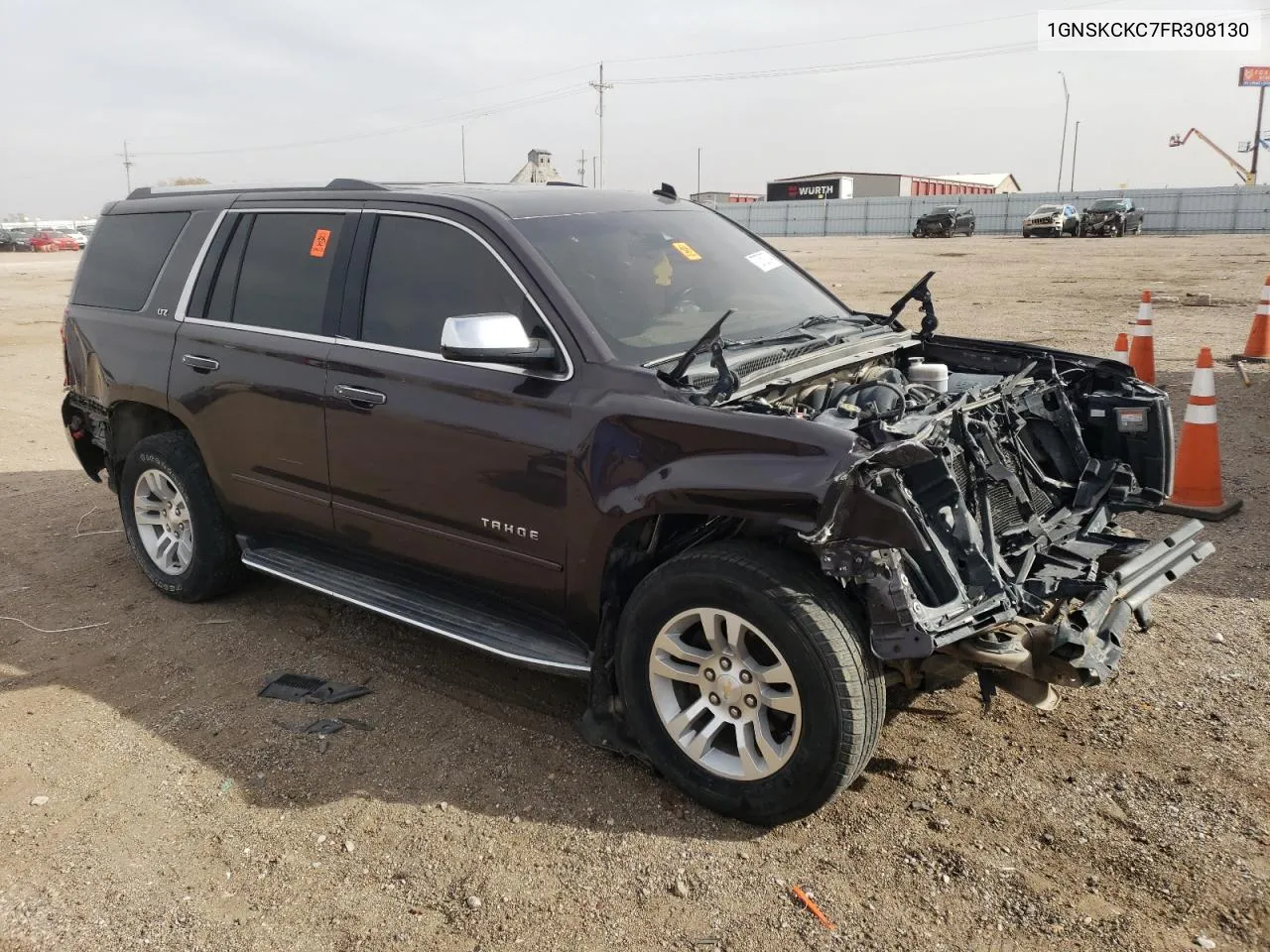 2015 Chevrolet Tahoe K1500 Ltz VIN: 1GNSKCKC7FR308130 Lot: 72753374