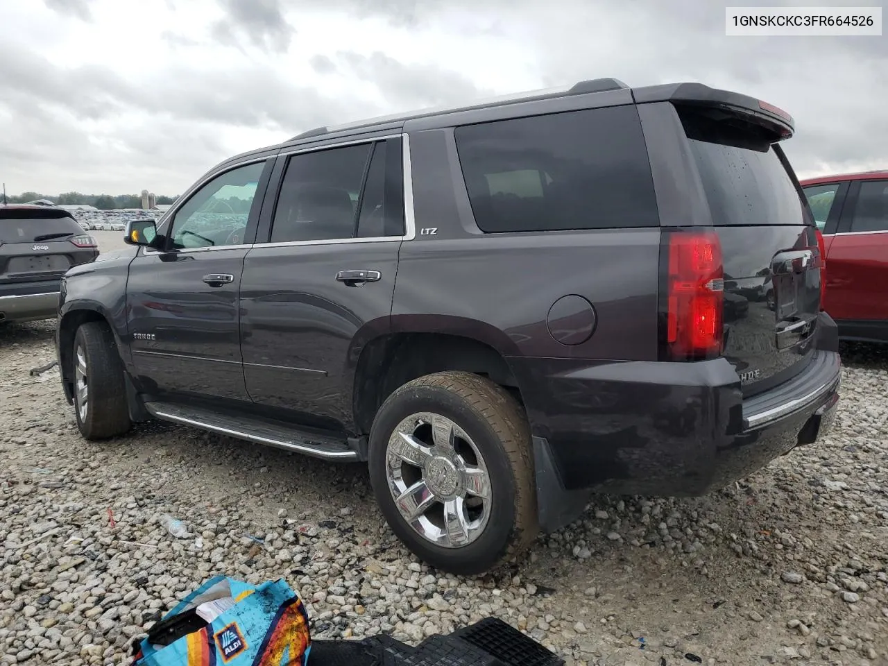 2015 Chevrolet Tahoe K1500 Ltz VIN: 1GNSKCKC3FR664526 Lot: 72843044