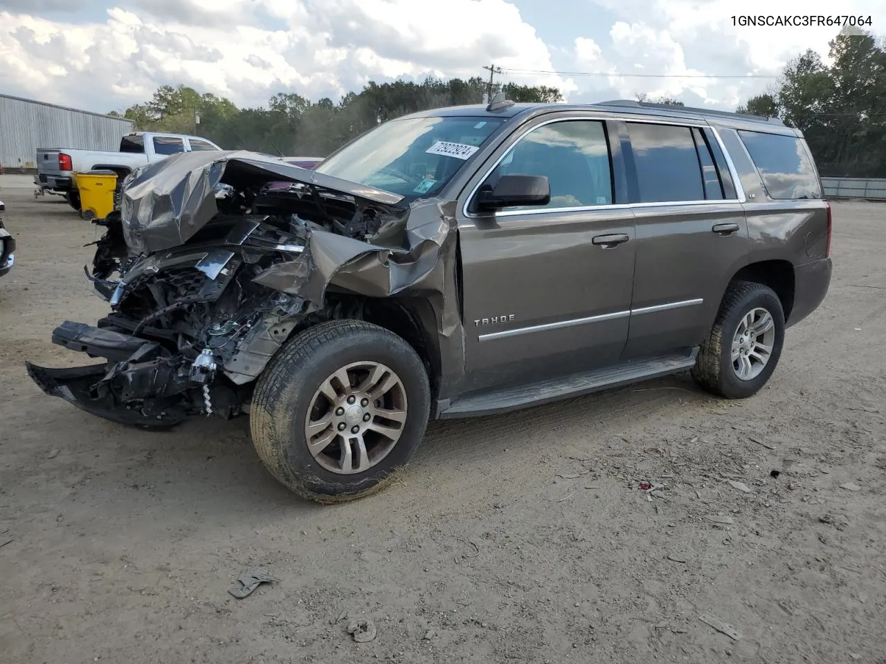 2015 Chevrolet Tahoe C1500 Ls VIN: 1GNSCAKC3FR647064 Lot: 72922924