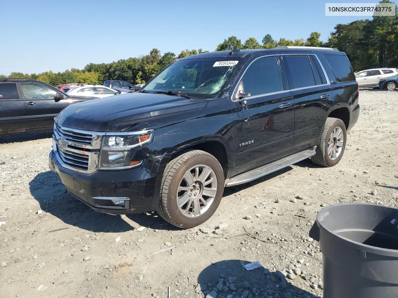 2015 Chevrolet Tahoe K1500 Ltz VIN: 1GNSKCKC3FR743775 Lot: 75263344