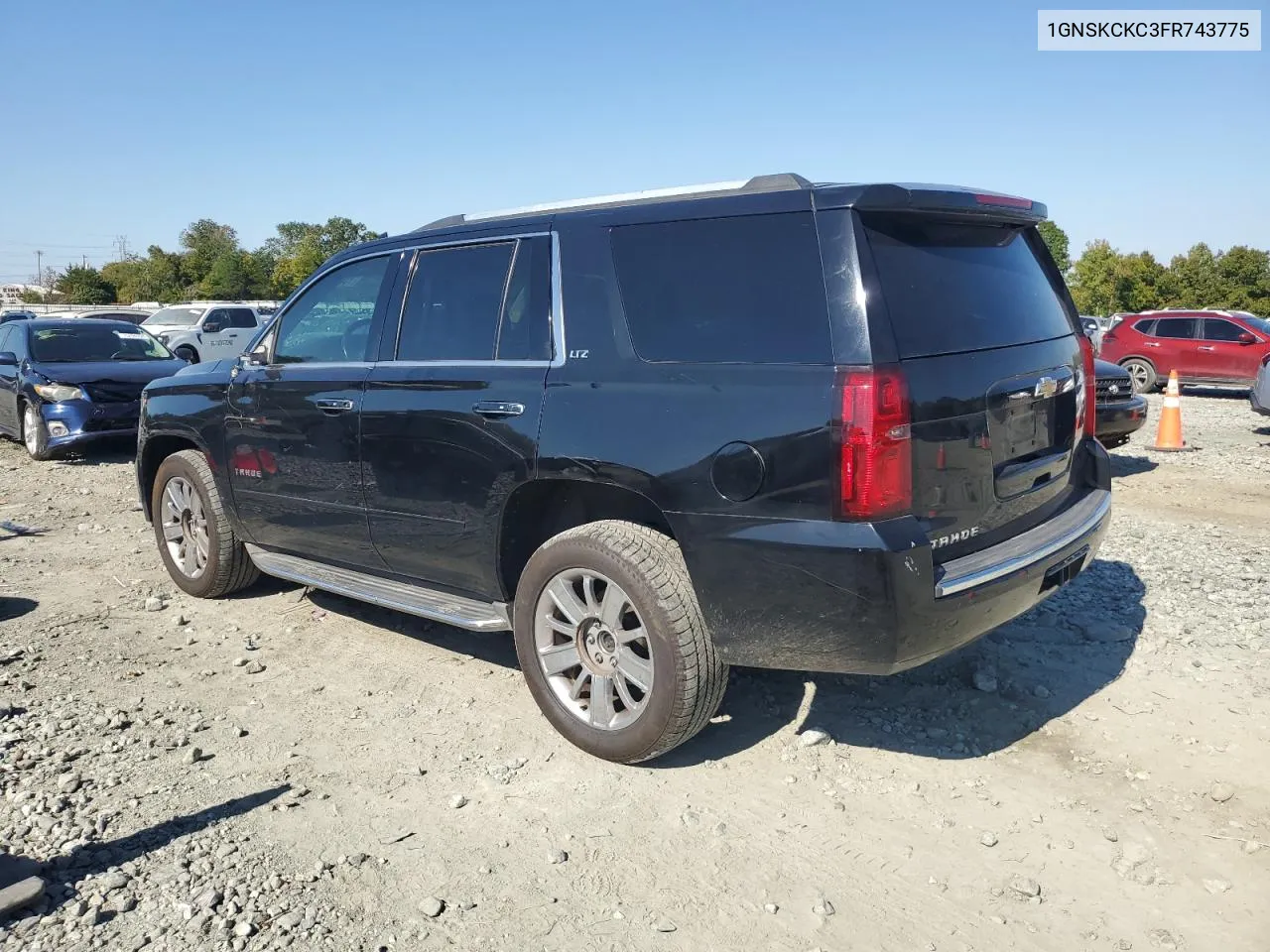 2015 Chevrolet Tahoe K1500 Ltz VIN: 1GNSKCKC3FR743775 Lot: 75263344