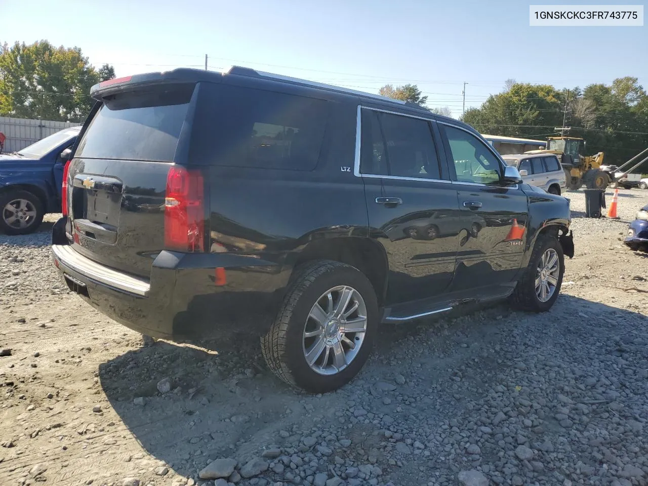 2015 Chevrolet Tahoe K1500 Ltz VIN: 1GNSKCKC3FR743775 Lot: 75263344