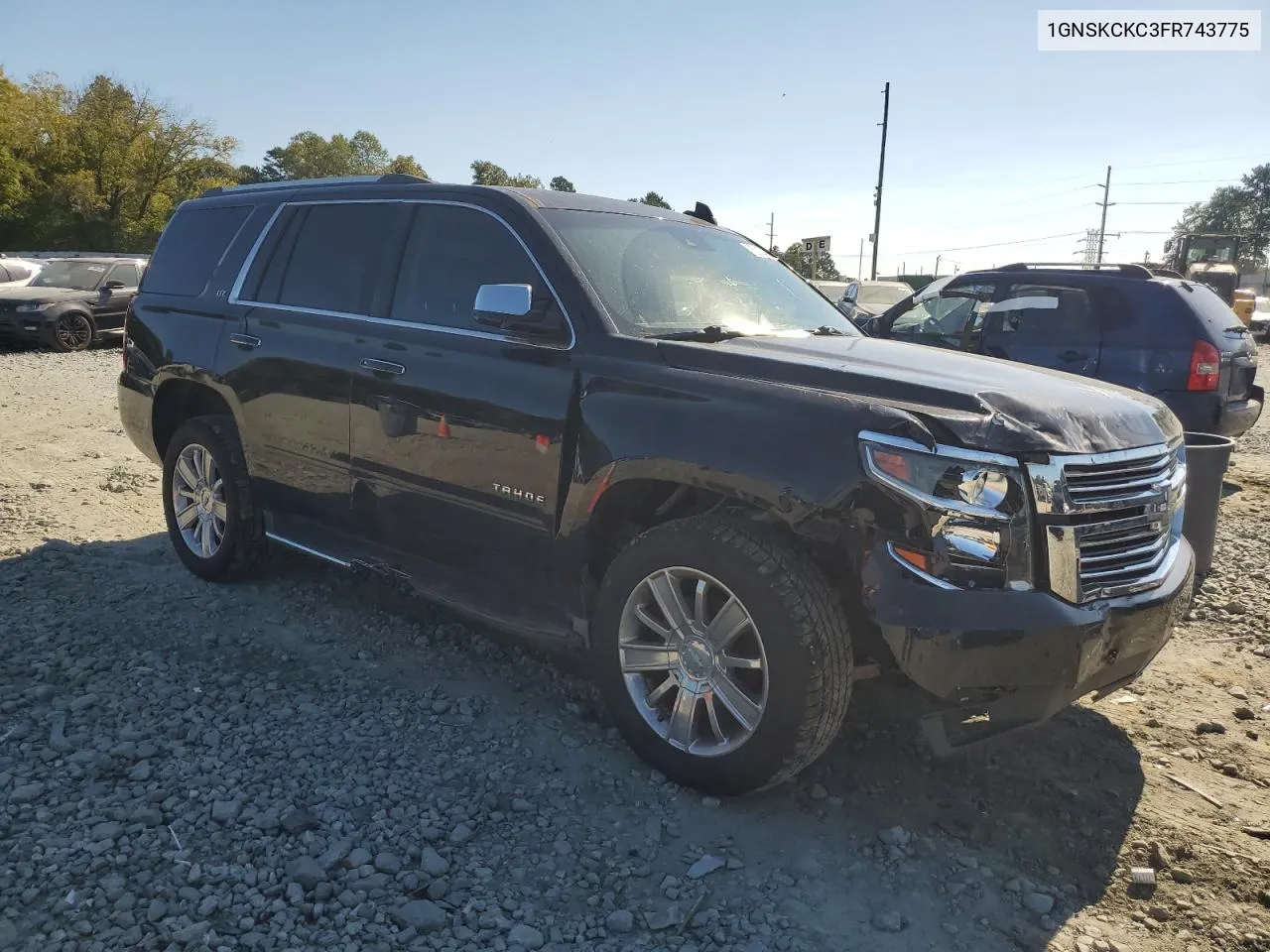 2015 Chevrolet Tahoe K1500 Ltz VIN: 1GNSKCKC3FR743775 Lot: 75263344