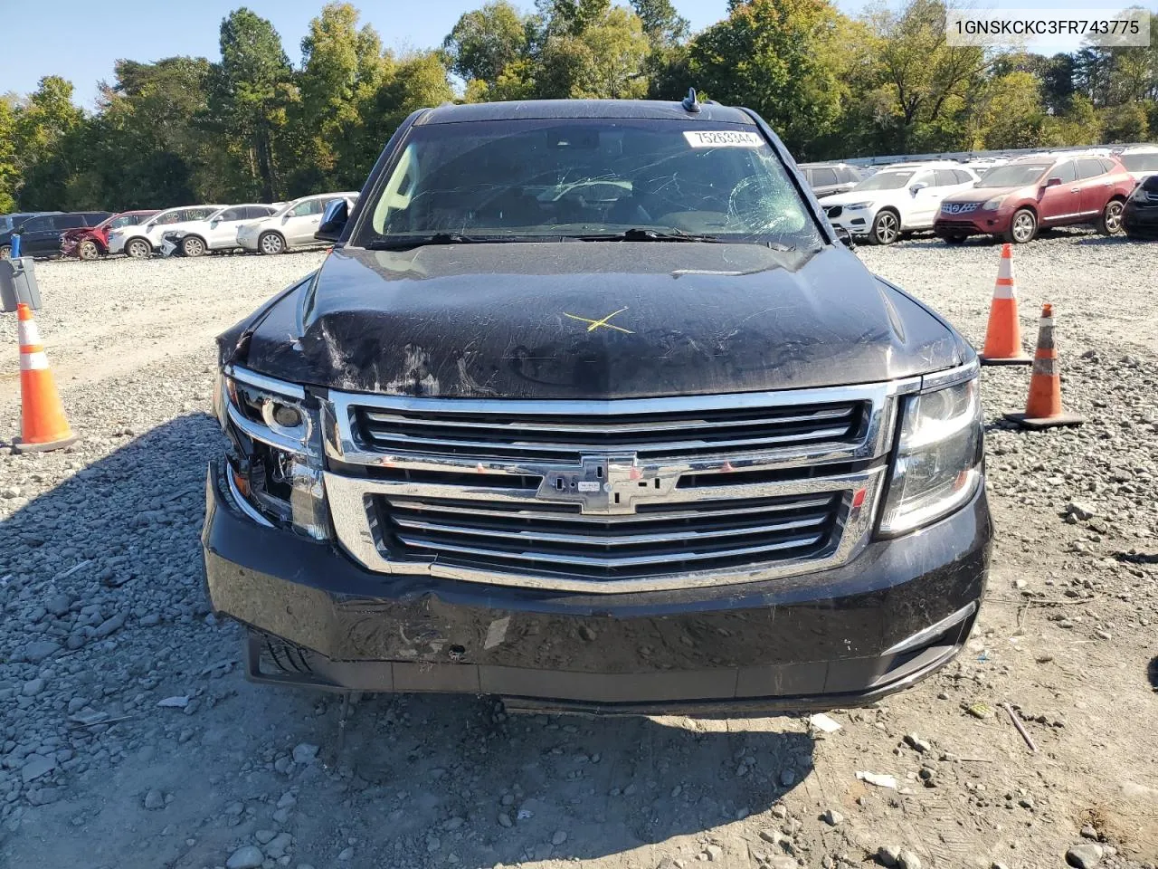 2015 Chevrolet Tahoe K1500 Ltz VIN: 1GNSKCKC3FR743775 Lot: 75263344