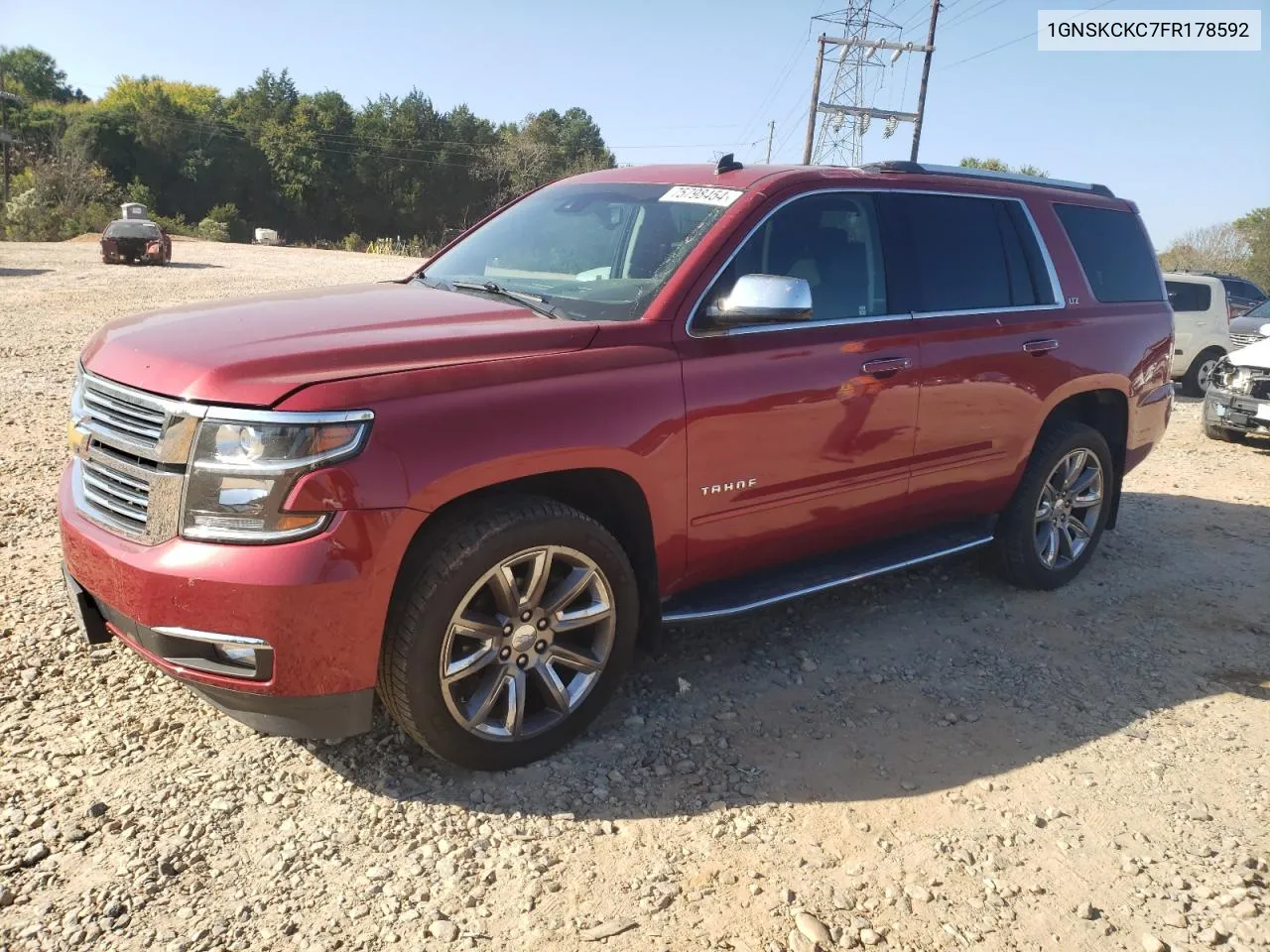 2015 Chevrolet Tahoe K1500 Ltz VIN: 1GNSKCKC7FR178592 Lot: 75798454