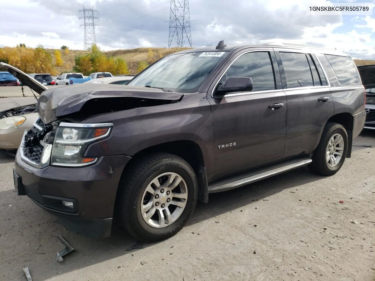 2015 Chevrolet Tahoe K1500 Lt VIN: 1GNSKBKC5FR505789 Lot: 76341304