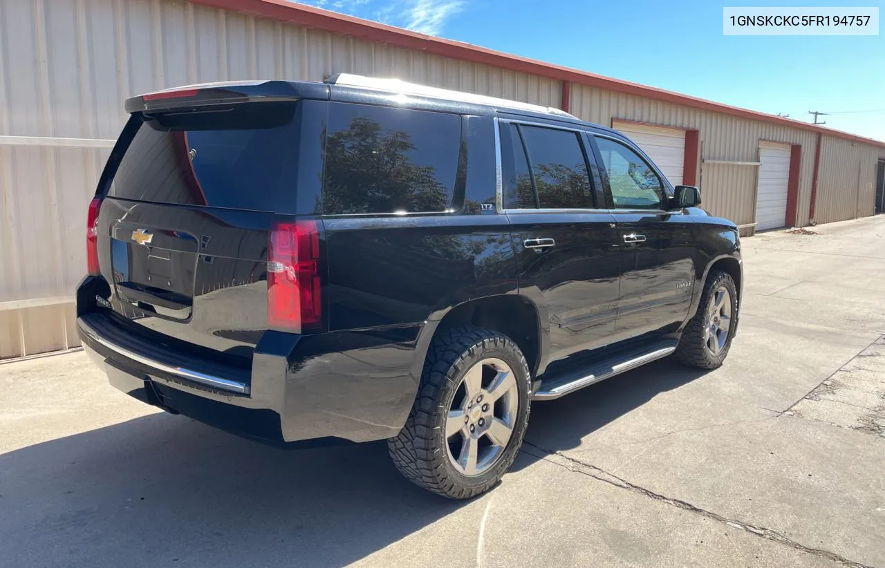 2015 Chevrolet Tahoe K1500 Ltz VIN: 1GNSKCKC5FR194757 Lot: 76750534