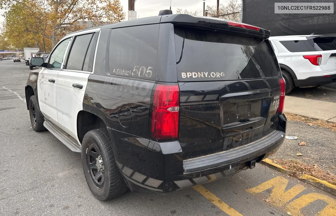 2015 Chevrolet Tahoe Police VIN: 1GNLC2EC1FR522988 Lot: 81963824