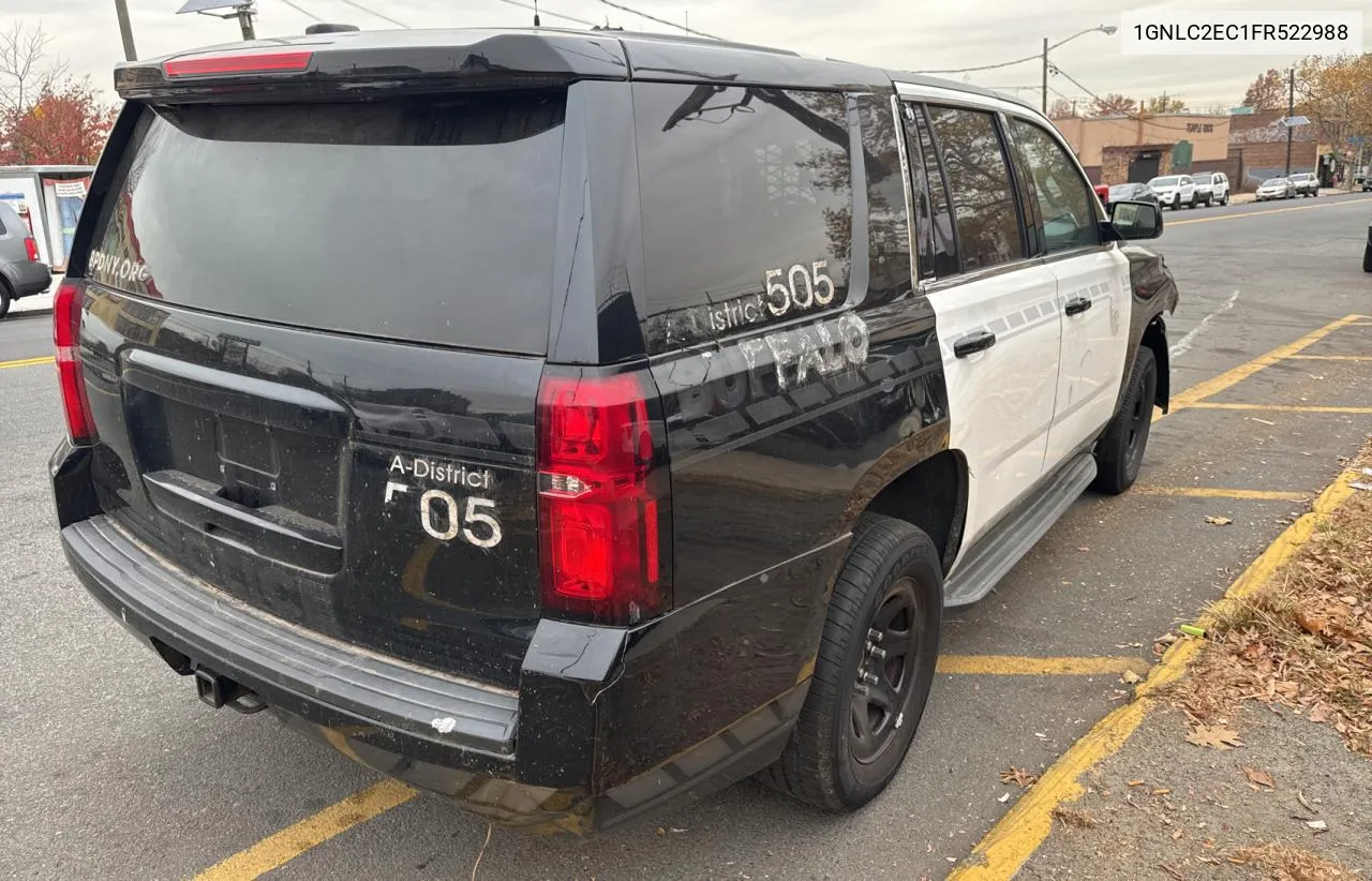 2015 Chevrolet Tahoe Police VIN: 1GNLC2EC1FR522988 Lot: 81963824