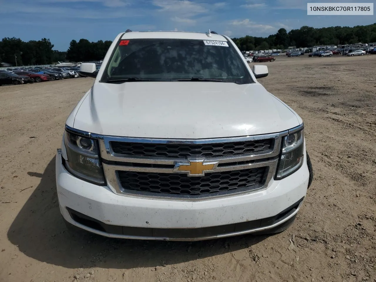 2016 Chevrolet Tahoe K1500 Lt VIN: 1GNSKBKC7GR117805 Lot: 67524194