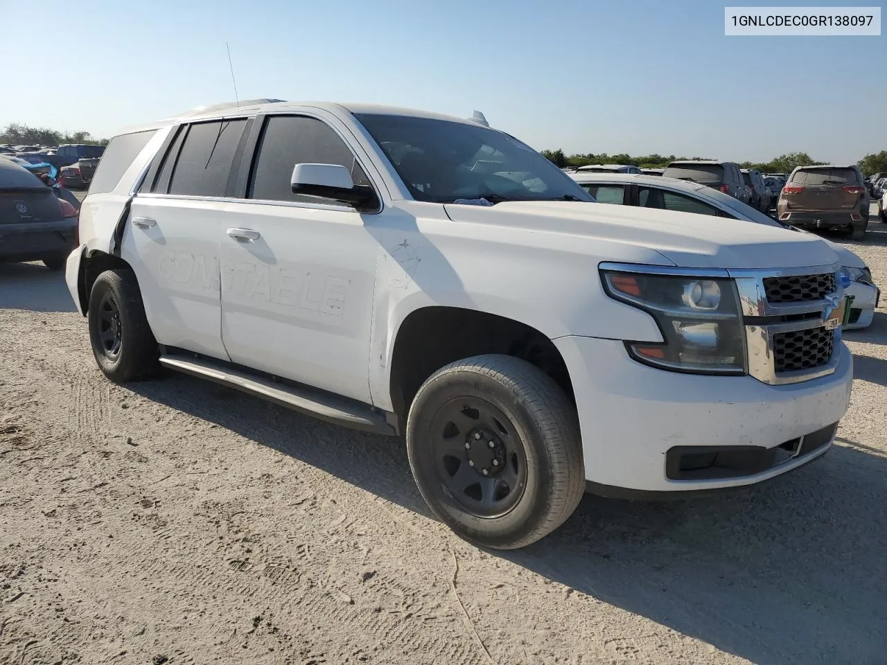 2016 Chevrolet Tahoe Police VIN: 1GNLCDEC0GR138097 Lot: 67727224