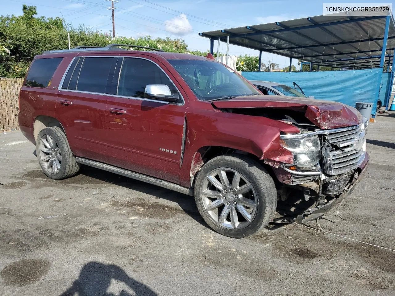 2016 Chevrolet Tahoe K1500 Ltz VIN: 1GNSKCKC6GR355229 Lot: 68340074