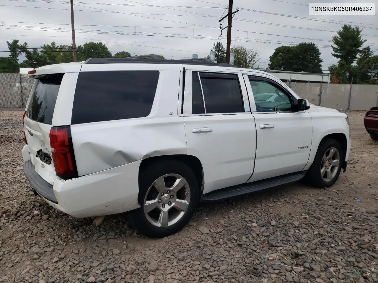 2016 Chevrolet Tahoe K1500 Lt VIN: 1GNSKBKC6GR406237 Lot: 70428954