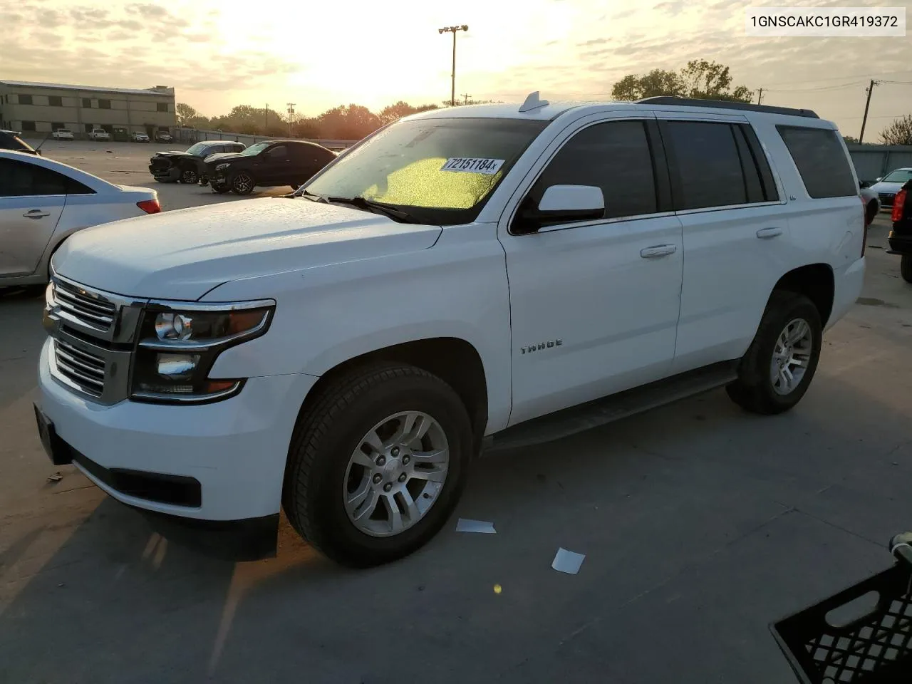 2016 Chevrolet Tahoe C1500 Ls VIN: 1GNSCAKC1GR419372 Lot: 72151184