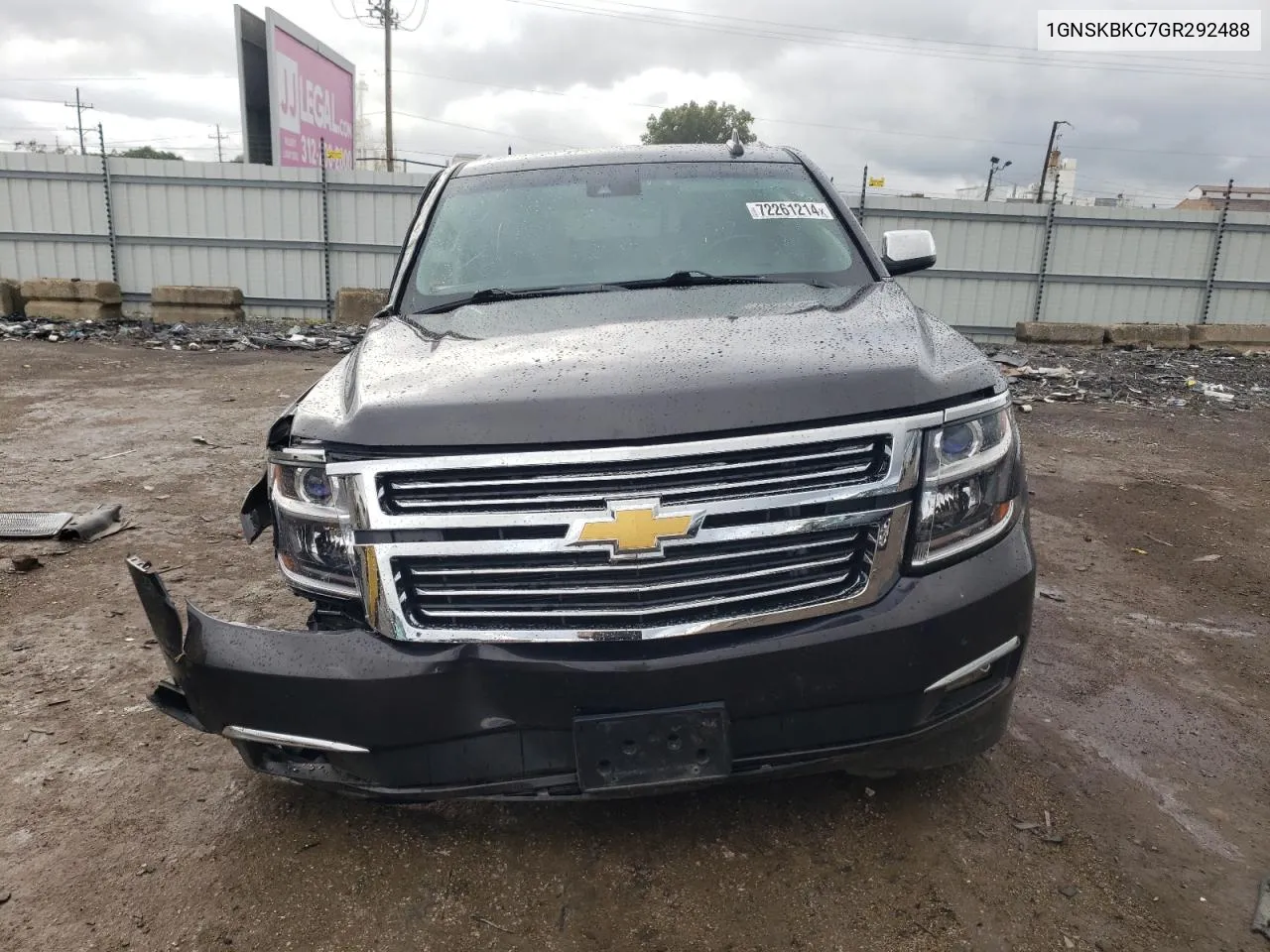 2016 Chevrolet Tahoe K1500 Lt VIN: 1GNSKBKC7GR292488 Lot: 72261214