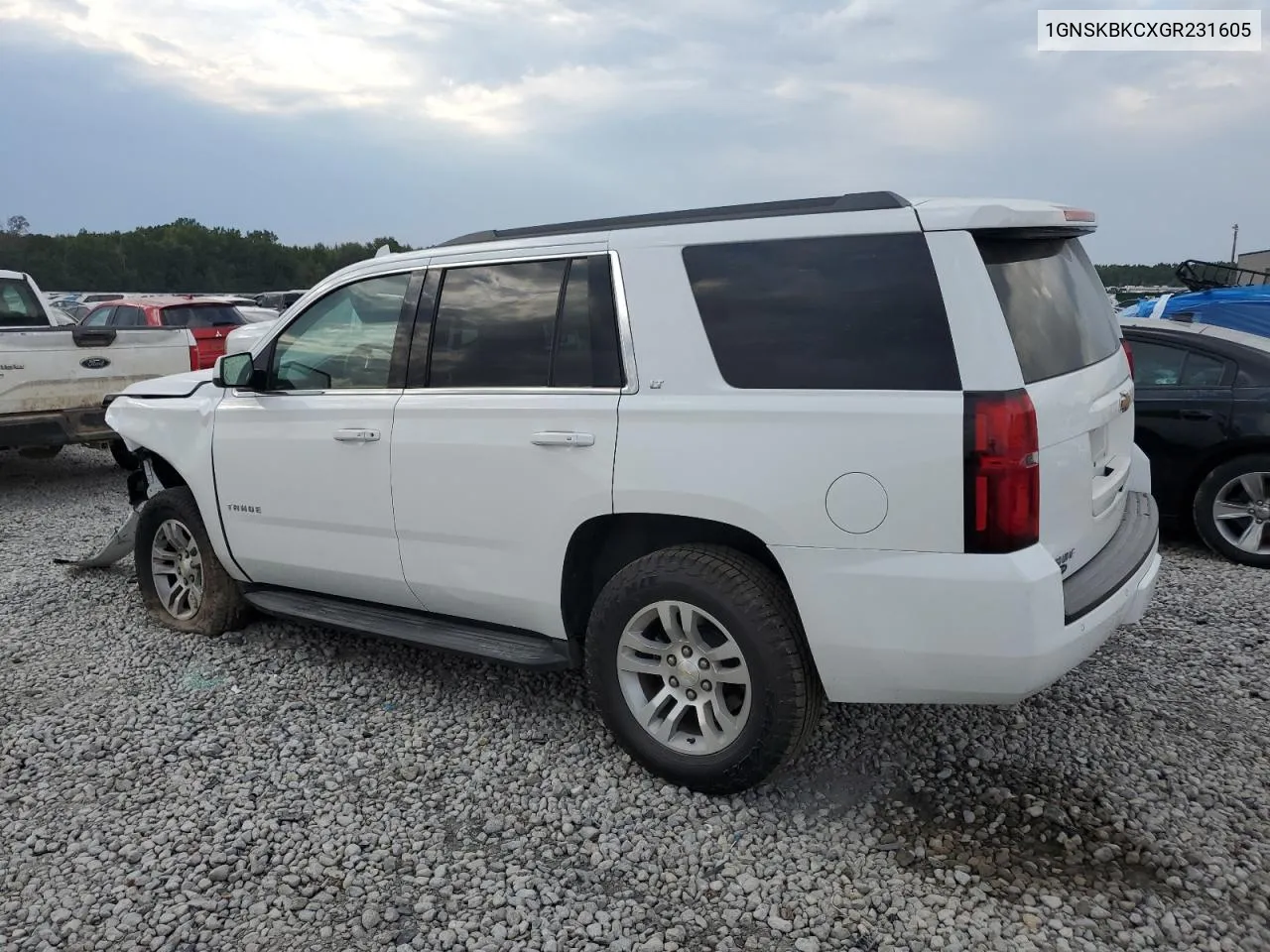 2016 Chevrolet Tahoe K1500 Lt VIN: 1GNSKBKCXGR231605 Lot: 72618194