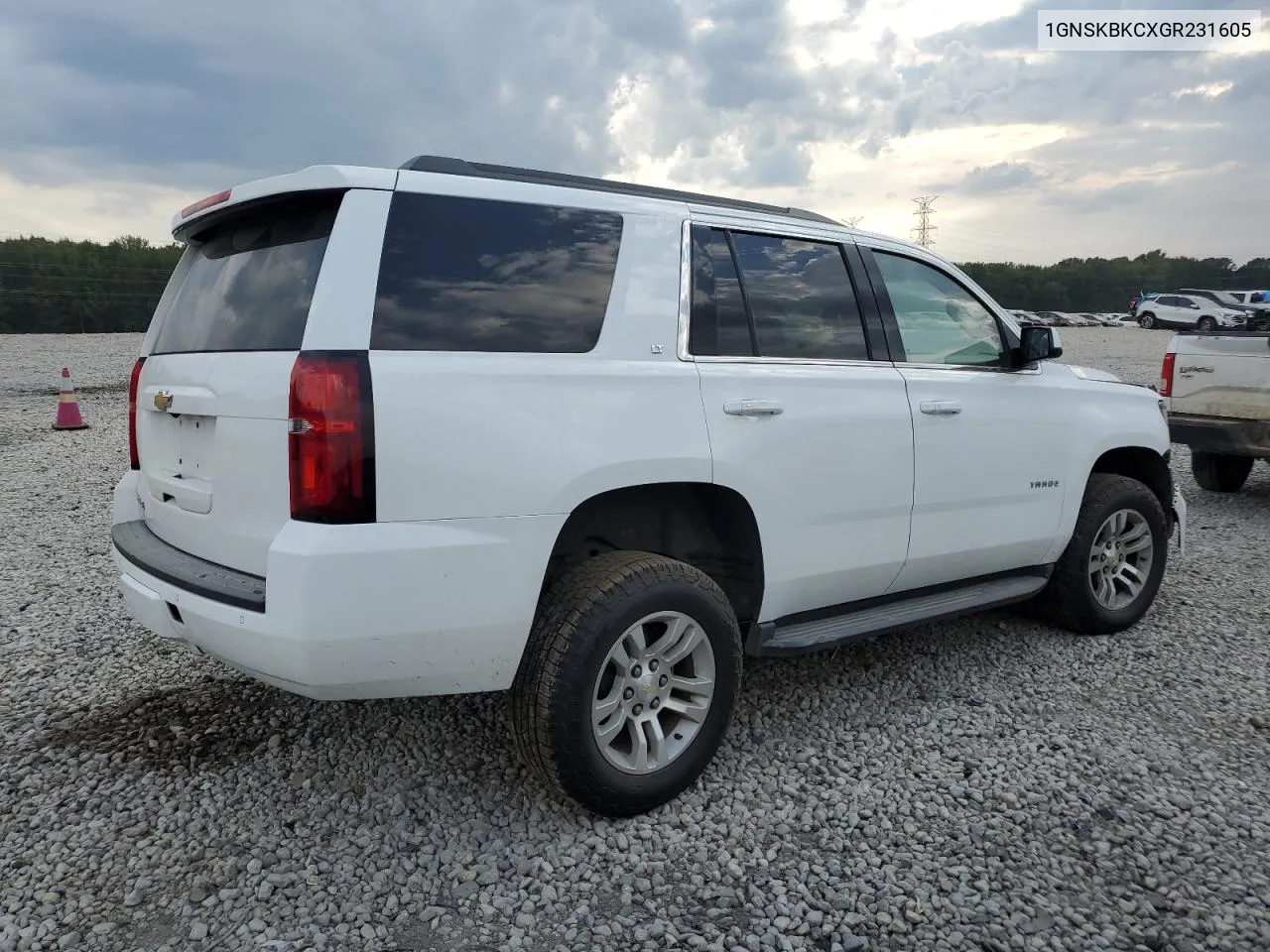 2016 Chevrolet Tahoe K1500 Lt VIN: 1GNSKBKCXGR231605 Lot: 72618194