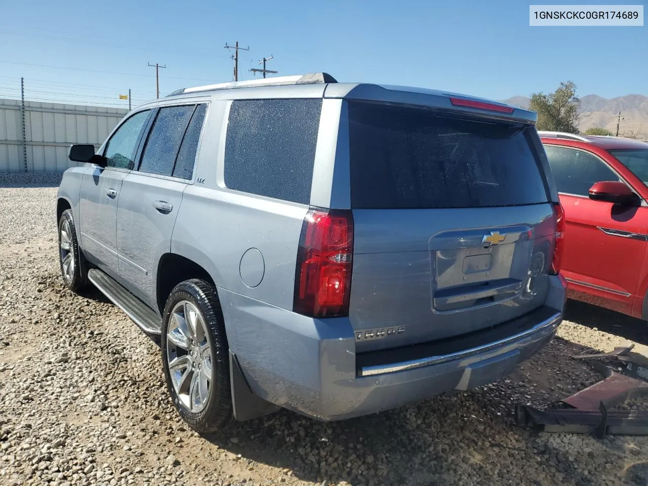 2016 Chevrolet Tahoe K1500 Ltz VIN: 1GNSKCKC0GR174689 Lot: 72959204