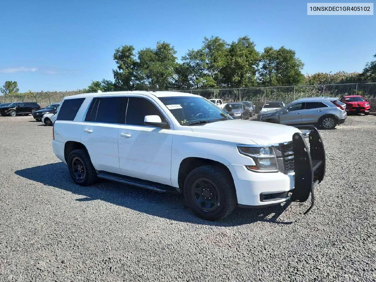 2016 Chevrolet Tahoe Police VIN: 1GNSKDEC1GR405102 Lot: 73126294