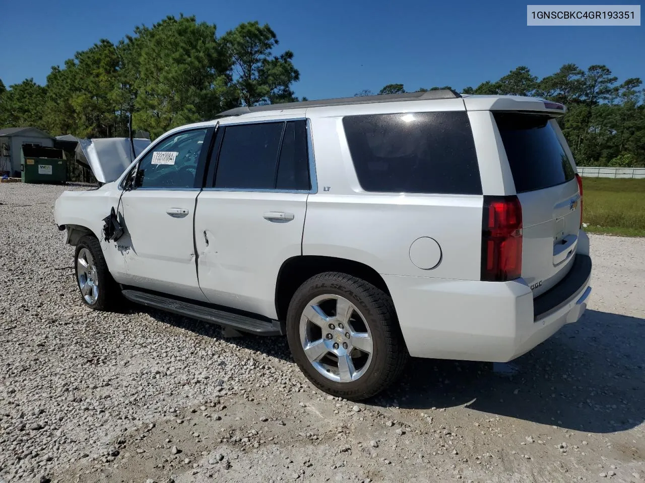 2016 Chevrolet Tahoe C1500 Lt VIN: 1GNSCBKC4GR193351 Lot: 73312084