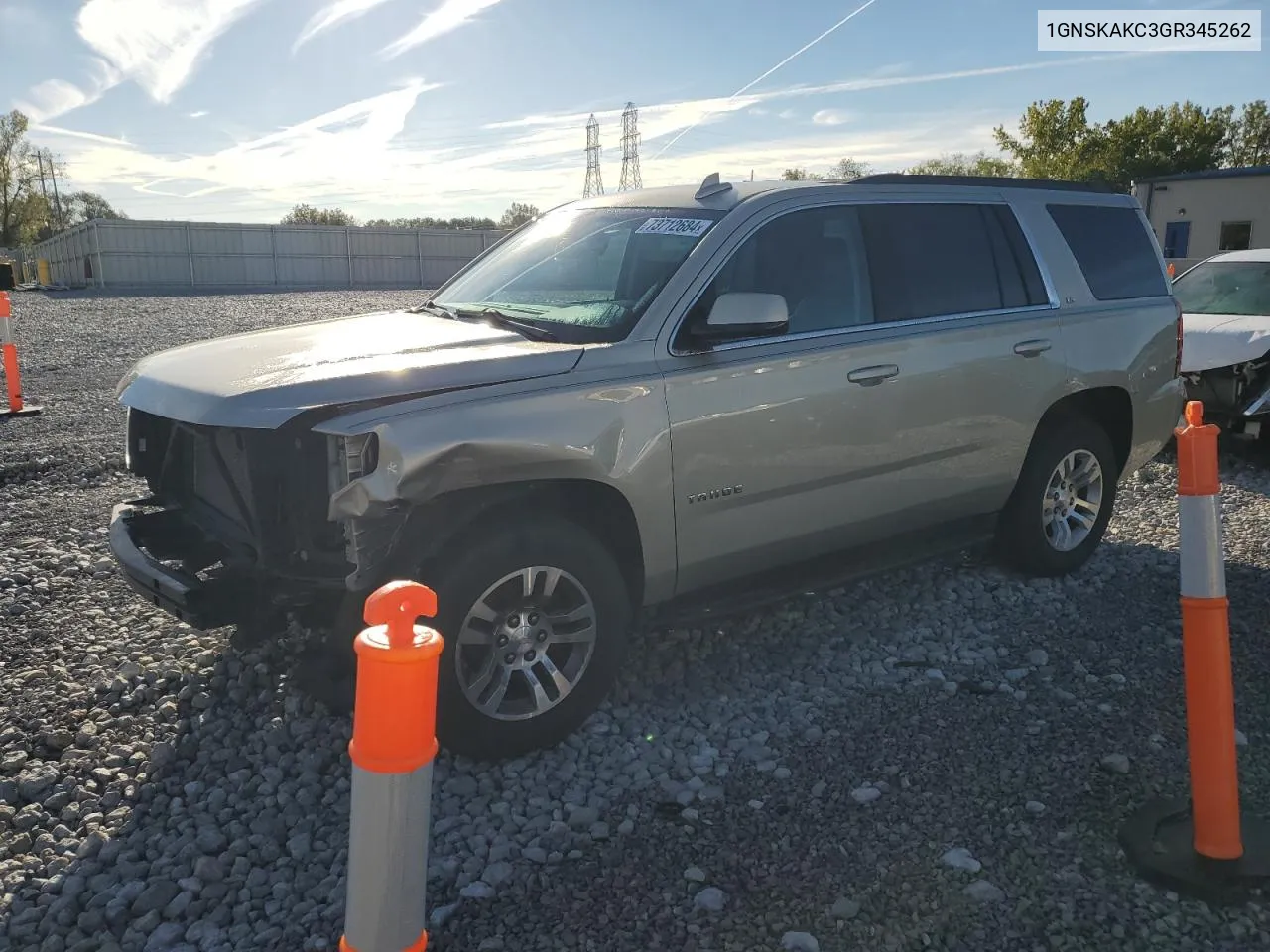 2016 Chevrolet Tahoe K1500 Ls VIN: 1GNSKAKC3GR345262 Lot: 73712684