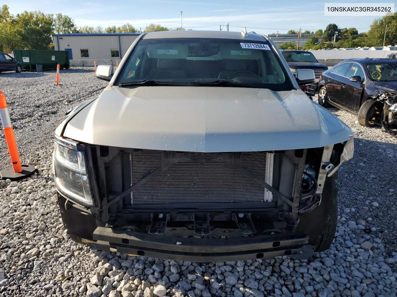 2016 Chevrolet Tahoe K1500 Ls VIN: 1GNSKAKC3GR345262 Lot: 73712684