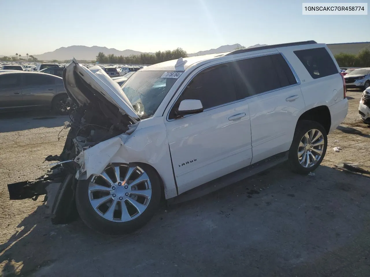 2016 Chevrolet Tahoe C1500 Ls VIN: 1GNSCAKC7GR458774 Lot: 73758764