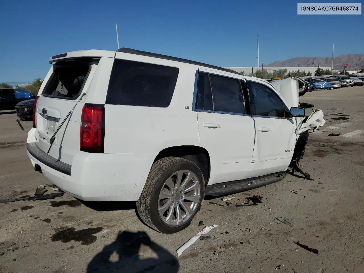 2016 Chevrolet Tahoe C1500 Ls VIN: 1GNSCAKC7GR458774 Lot: 73758764