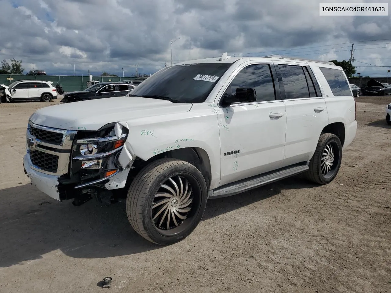 2016 Chevrolet Tahoe C1500 Ls VIN: 1GNSCAKC4GR461633 Lot: 74017794