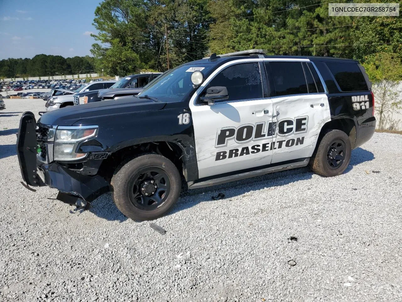 2016 Chevrolet Tahoe Police VIN: 1GNLCDEC7GR258754 Lot: 75092004