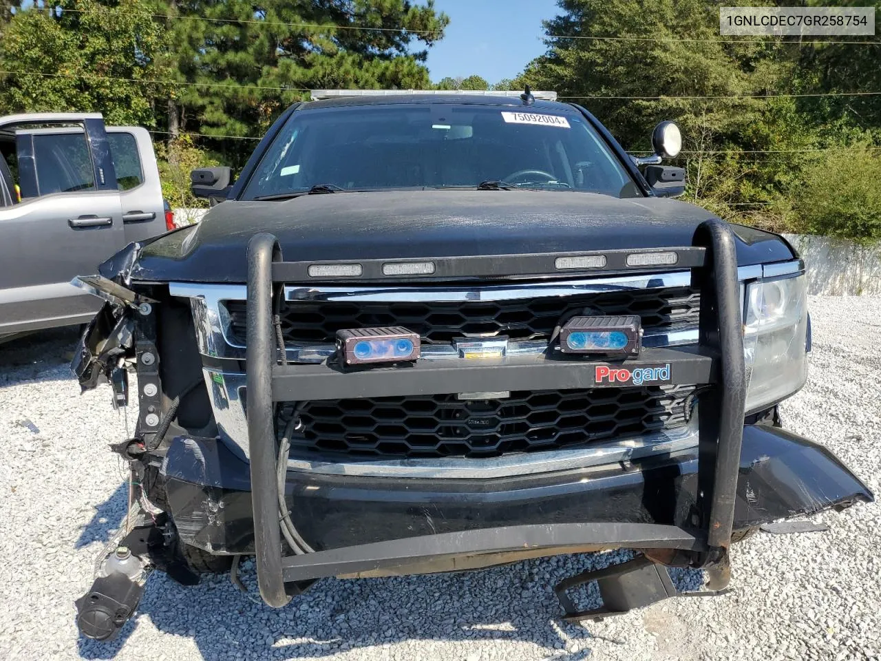 2016 Chevrolet Tahoe Police VIN: 1GNLCDEC7GR258754 Lot: 75092004