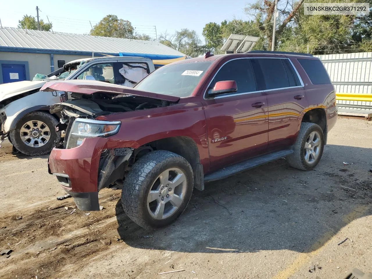 2016 Chevrolet Tahoe K1500 Lt VIN: 1GNSKBKC2GR371292 Lot: 75359954