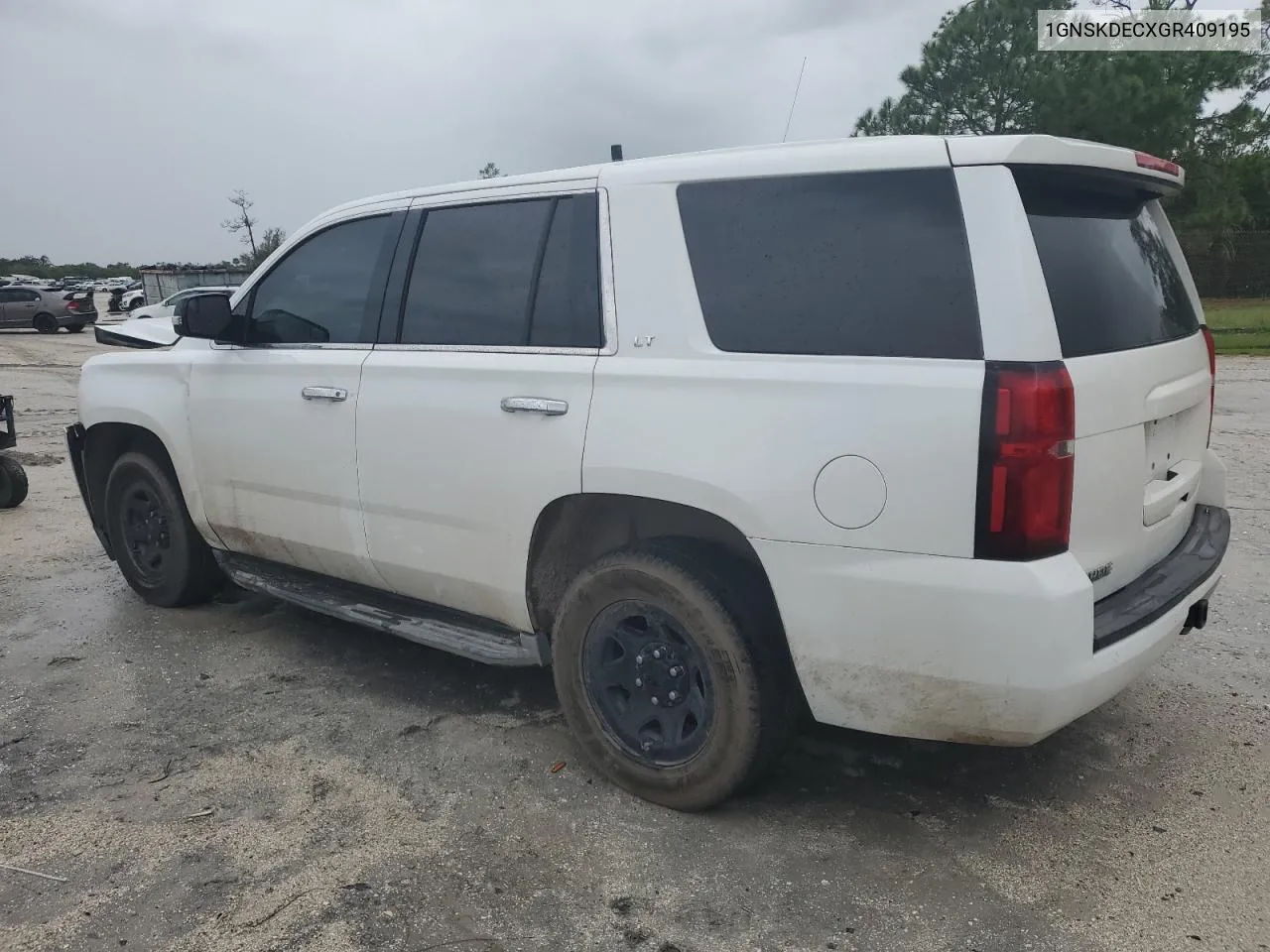 2016 Chevrolet Tahoe Police VIN: 1GNSKDECXGR409195 Lot: 75385544