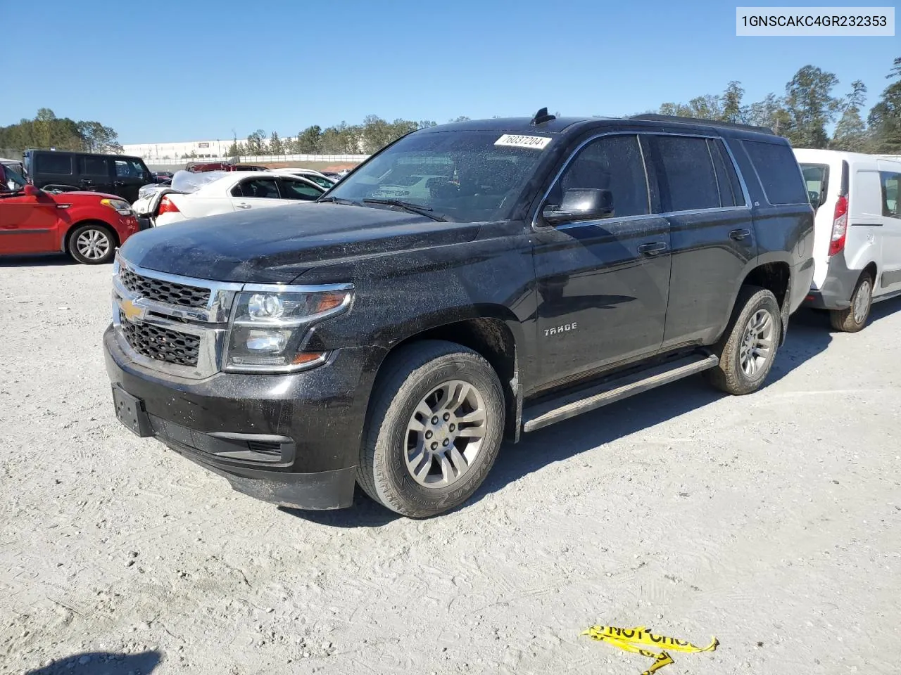 2016 Chevrolet Tahoe C1500 Ls VIN: 1GNSCAKC4GR232353 Lot: 76037204