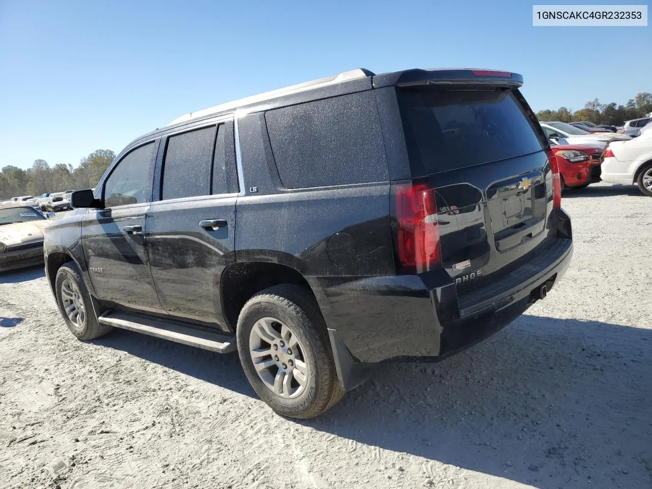 2016 Chevrolet Tahoe C1500 Ls VIN: 1GNSCAKC4GR232353 Lot: 76037204