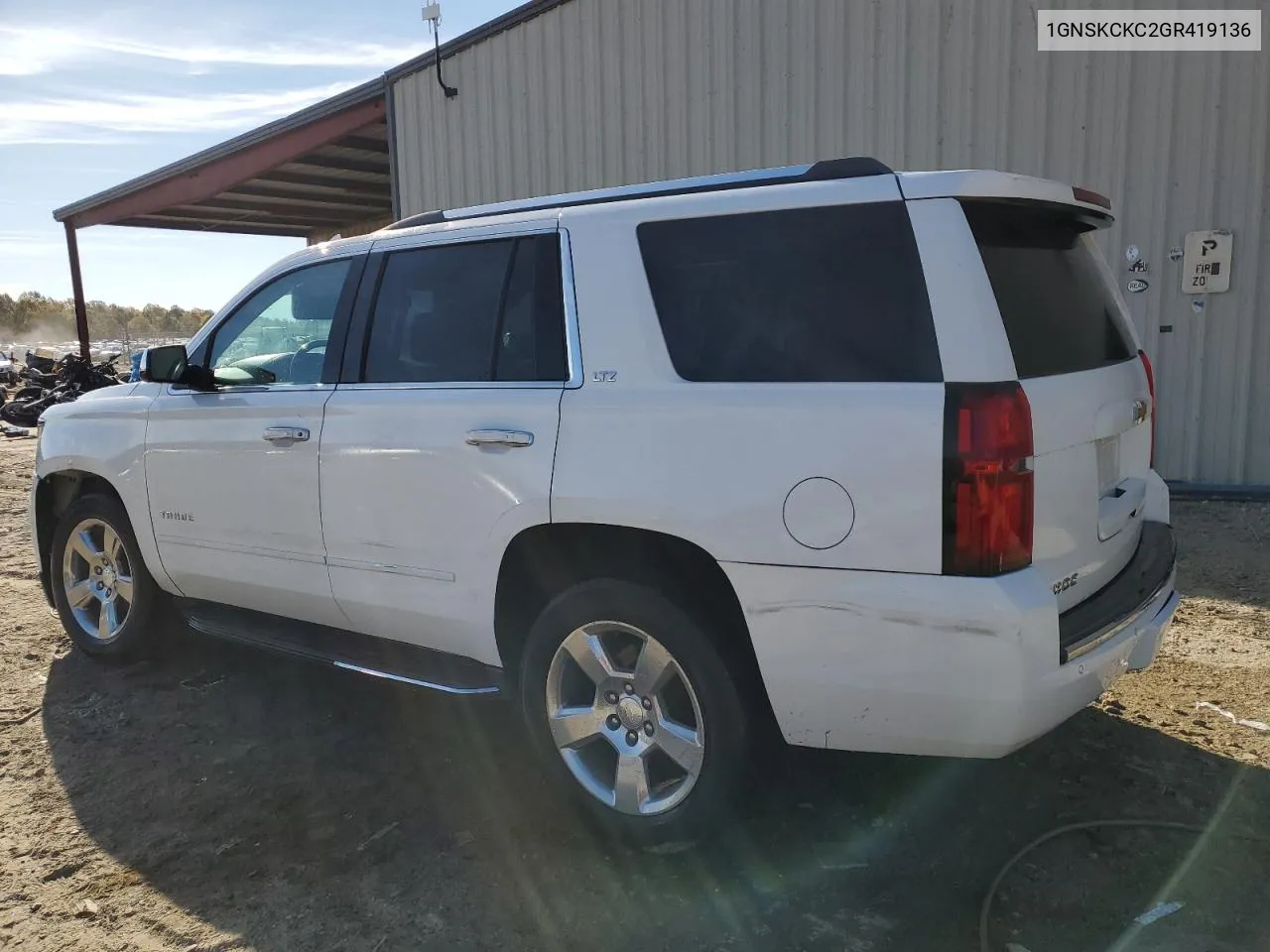 2016 Chevrolet Tahoe K1500 Ltz VIN: 1GNSKCKC2GR419136 Lot: 76388344