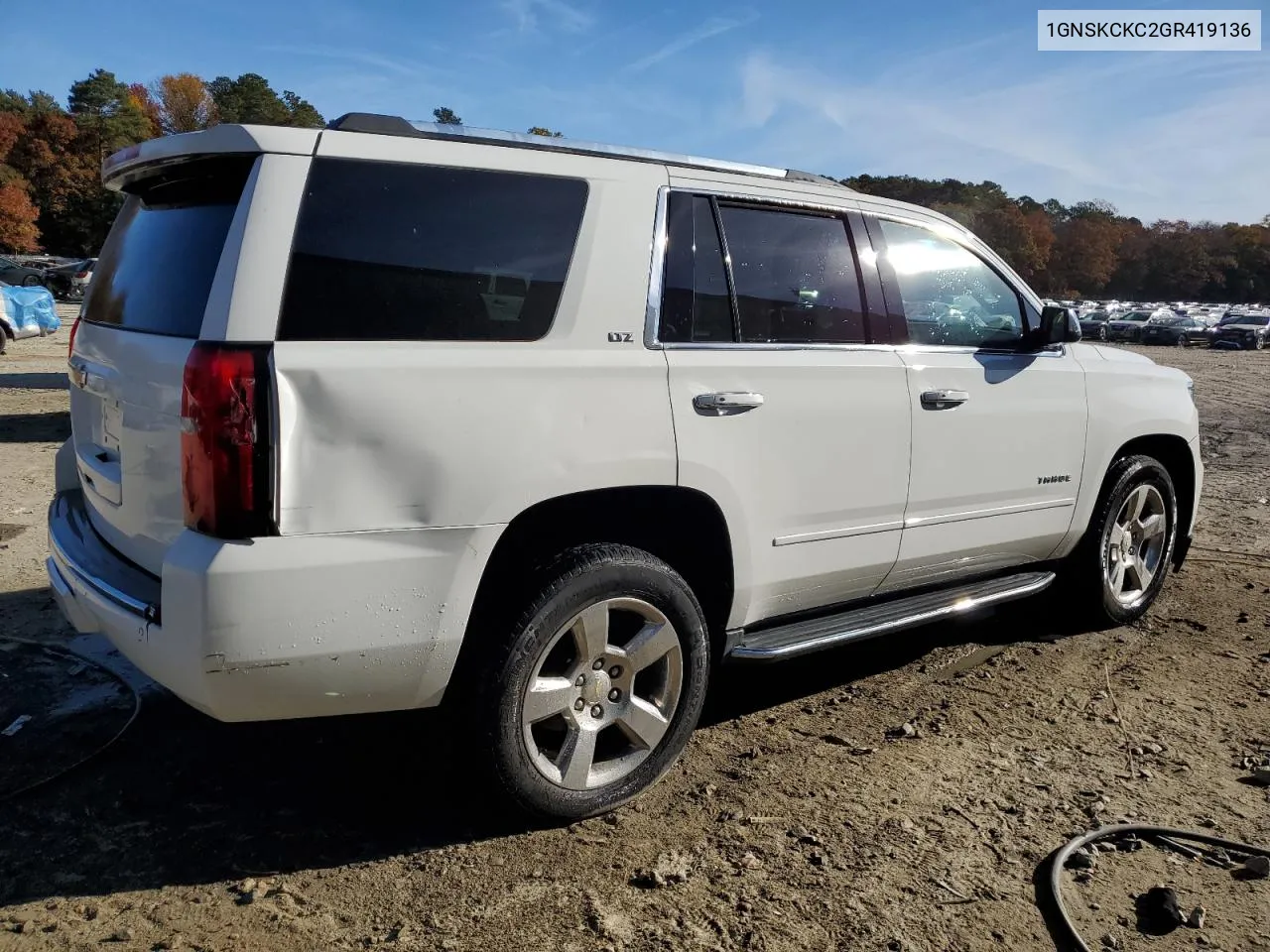 2016 Chevrolet Tahoe K1500 Ltz VIN: 1GNSKCKC2GR419136 Lot: 76388344